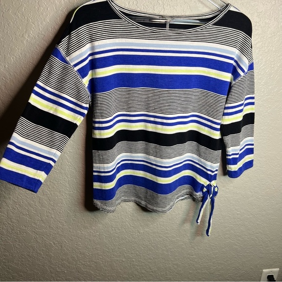 Talbots Striped Top 3 Quarter - Picture 3 of 7